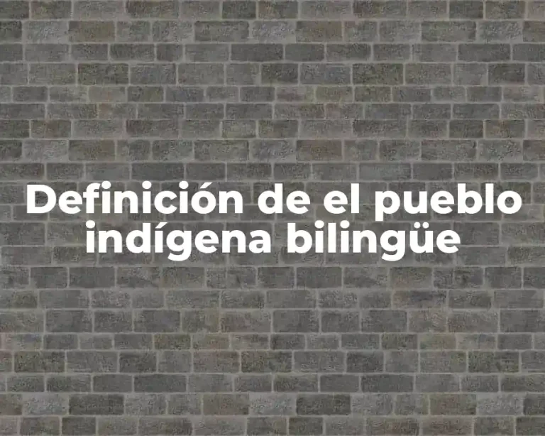 Definición de el pueblo indígena bilingüe