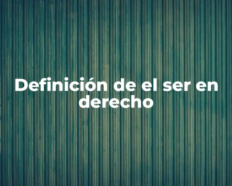 Definición de el ser en derecho