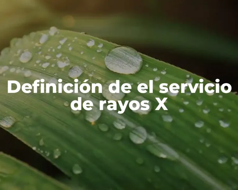 Definición de el servicio de rayos X