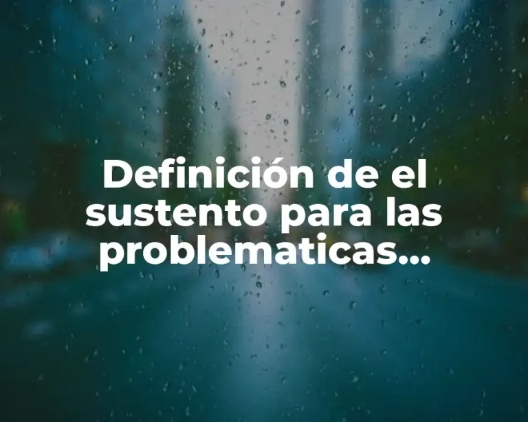 Definición de el sustento para las problematicas  Definición de el