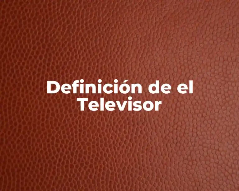 Definición de el Televisor