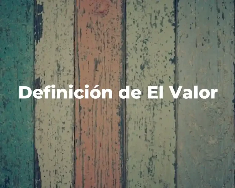 Definición de El Valor