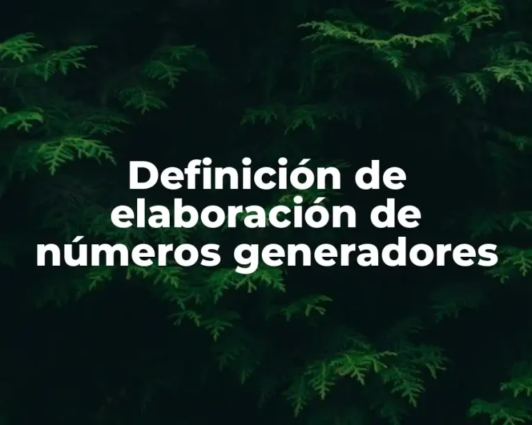 Definición de elaboración de números generadores