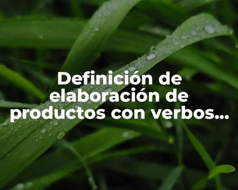 Definición de elaboración de productos con verbos en forma inpersonal