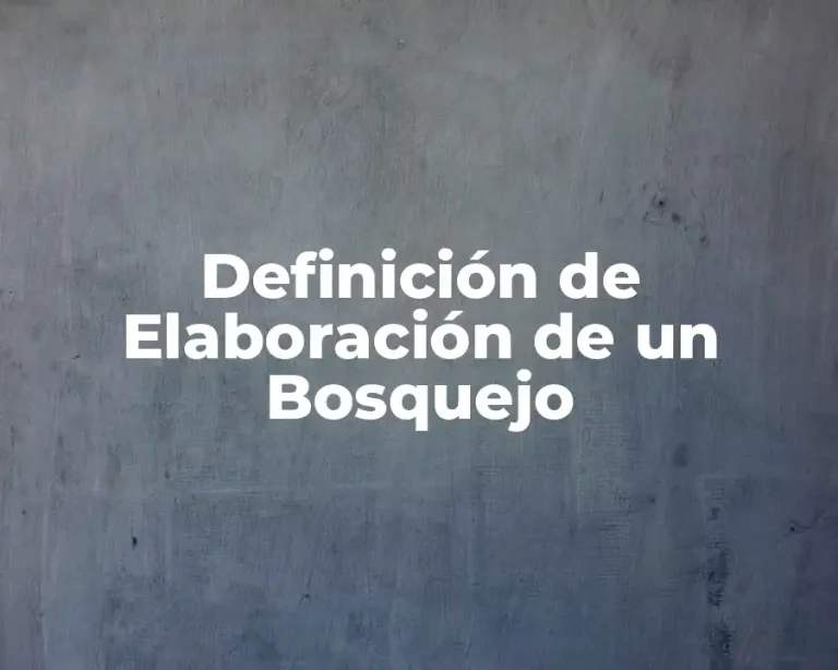 Definición de Elaboración de un Bosquejo