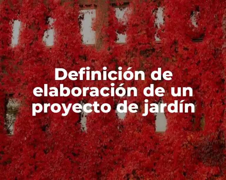Definición de elaboración de un proyecto de jardín