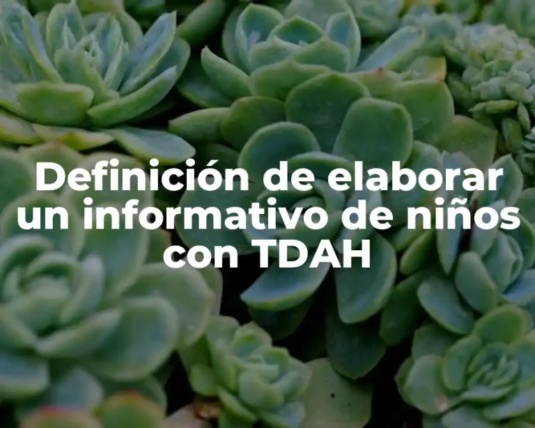 Definición de elaborar un informativo de niños con TDAH
