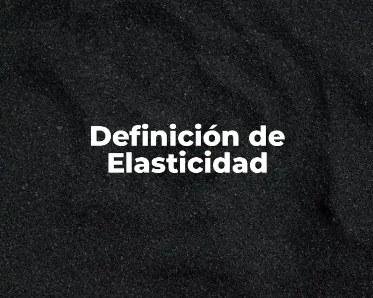 Definición de Elasticidad