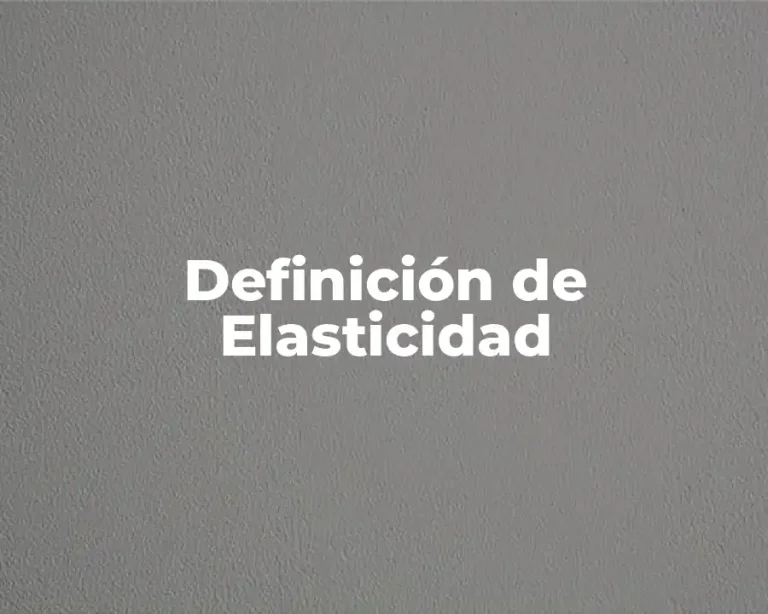 Definición de Elasticidad
