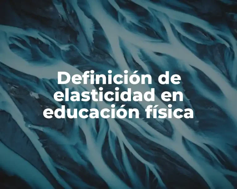 Definición de elasticidad en educación física