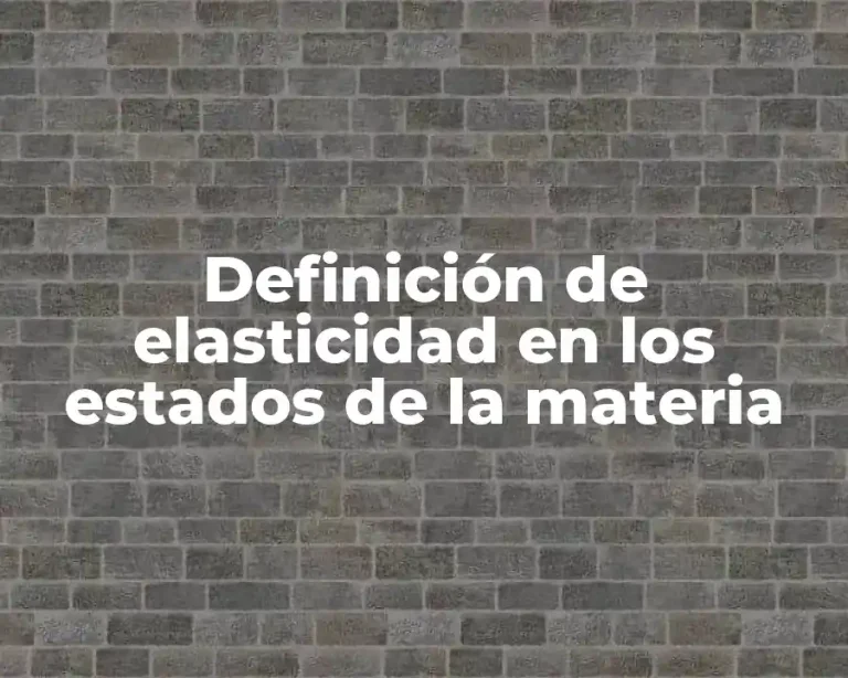 Definición de elasticidad en los estados de la materia