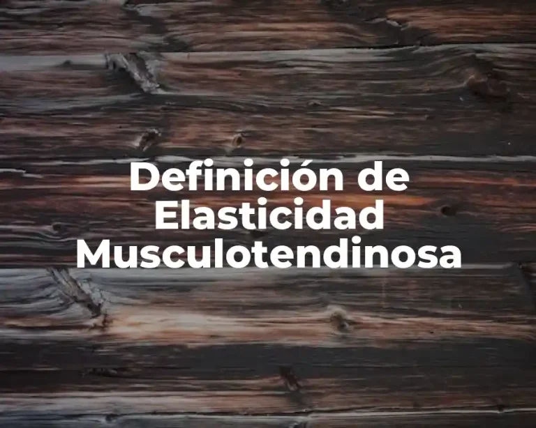 Definición de Elasticidad Musculotendinosa
