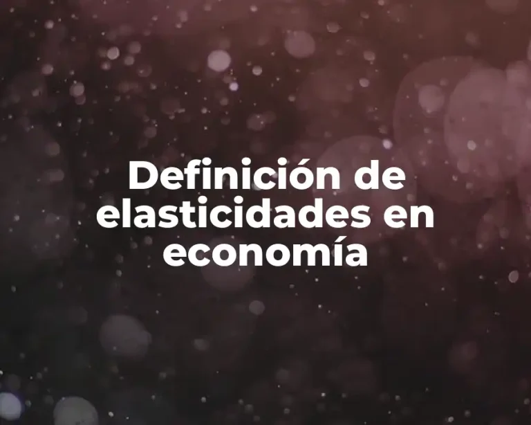 Definición de elasticidades en economía