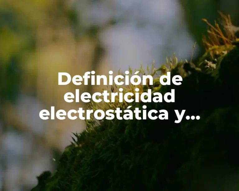 Definición de electricidad electrostática y electromagnética