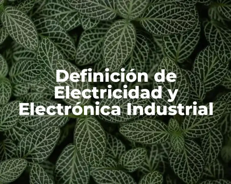 Definición de Electricidad y Electrónica Industrial