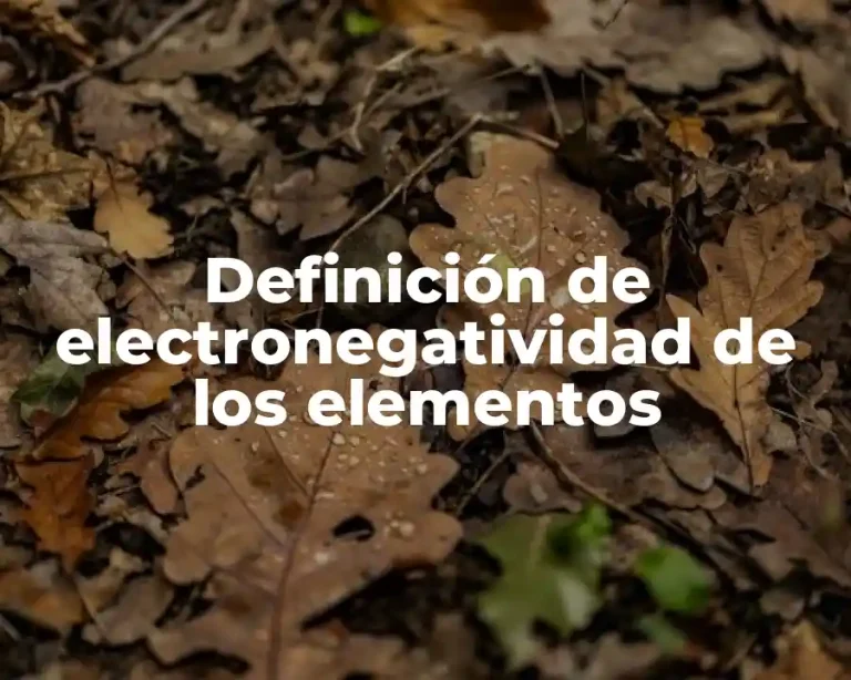 Definición de electronegatividad de los elementos