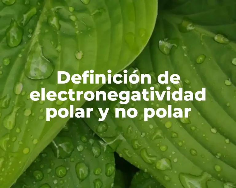 Definición de electronegatividad polar y no polar