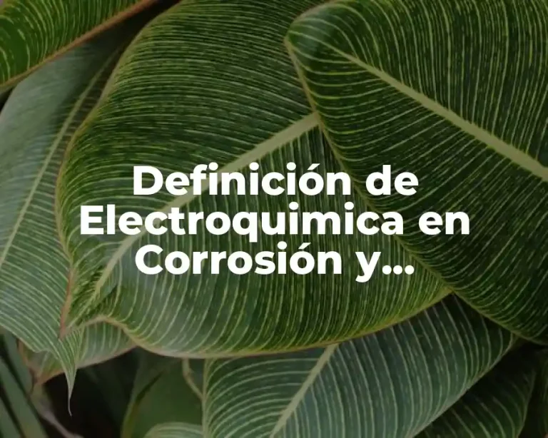 Definición de Electroquimica en Corrosión y Degradación
