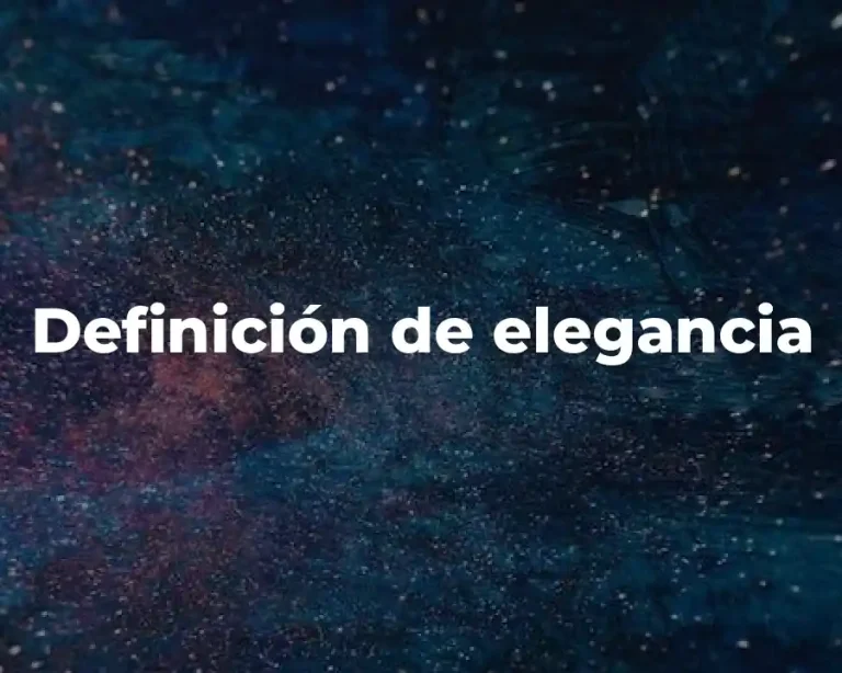 Definición de elegancia