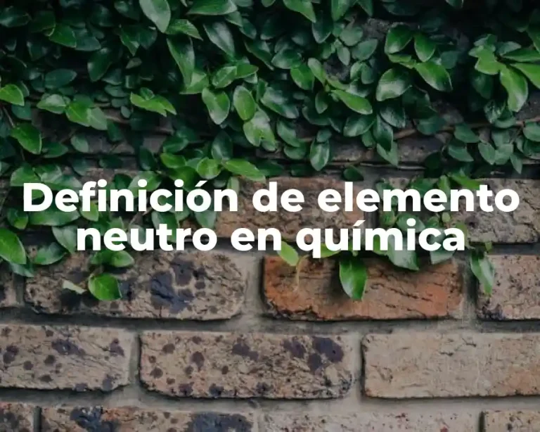 Definición de elemento neutro en química