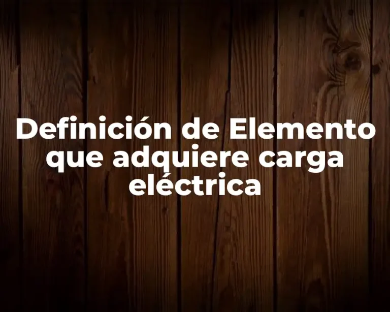 Definición de Elemento que adquiere carga eléctrica