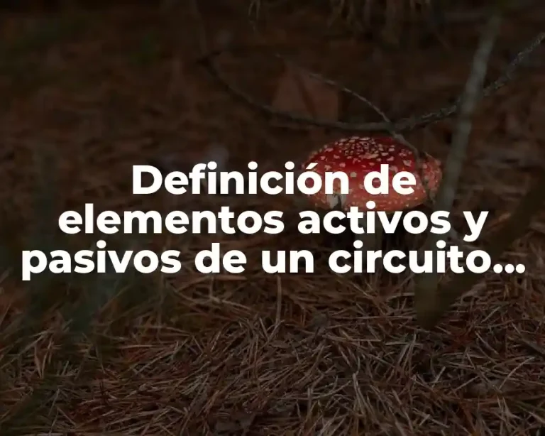 Definición de elementos activos y pasivos de un circuito eléctrico