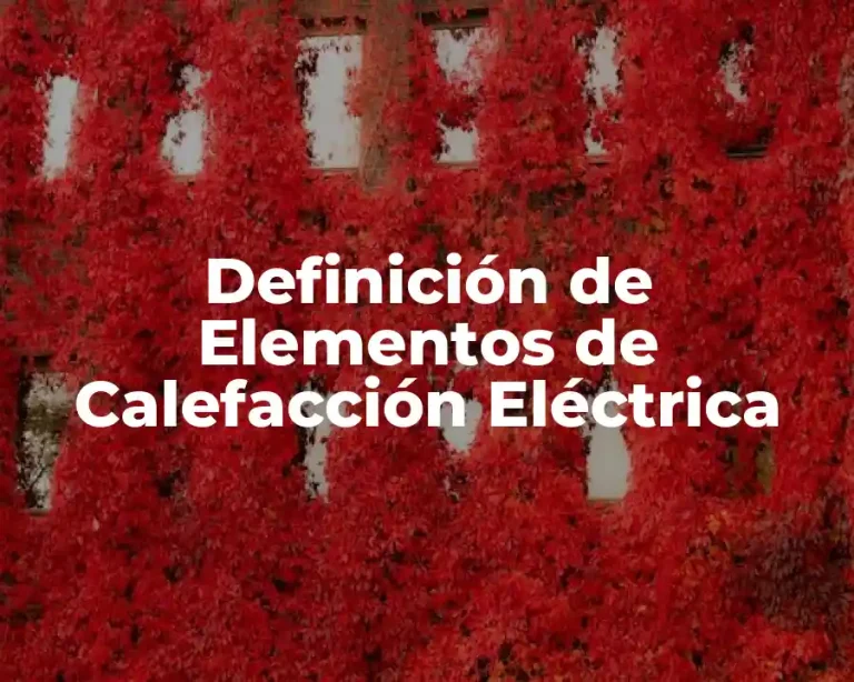 Definición de Elementos de Calefacción Eléctrica