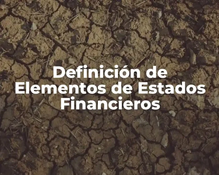 Definición de Elementos de Estados Financieros