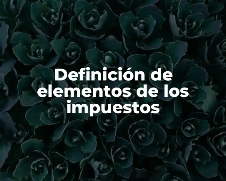Definición de elementos de los impuestos
