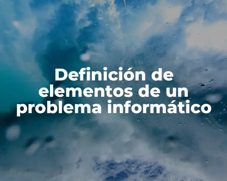 Definición de elementos de un problema informático