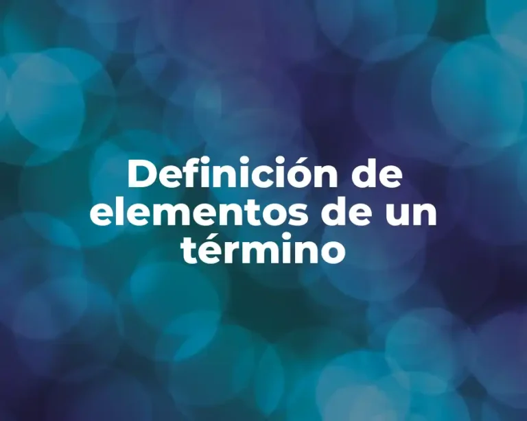 Definición de elementos de un término