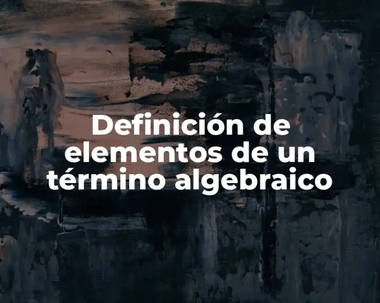 Definición de elementos de un término algebraico