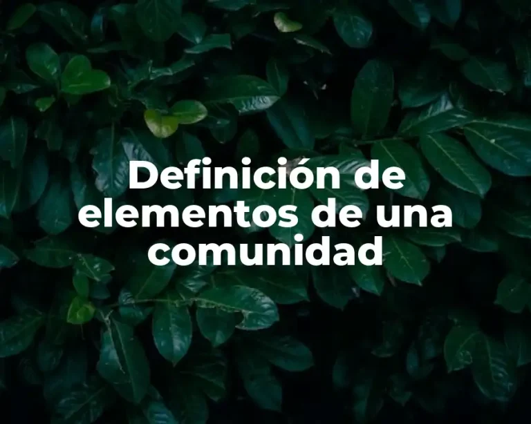 Definición de elementos de una comunidad