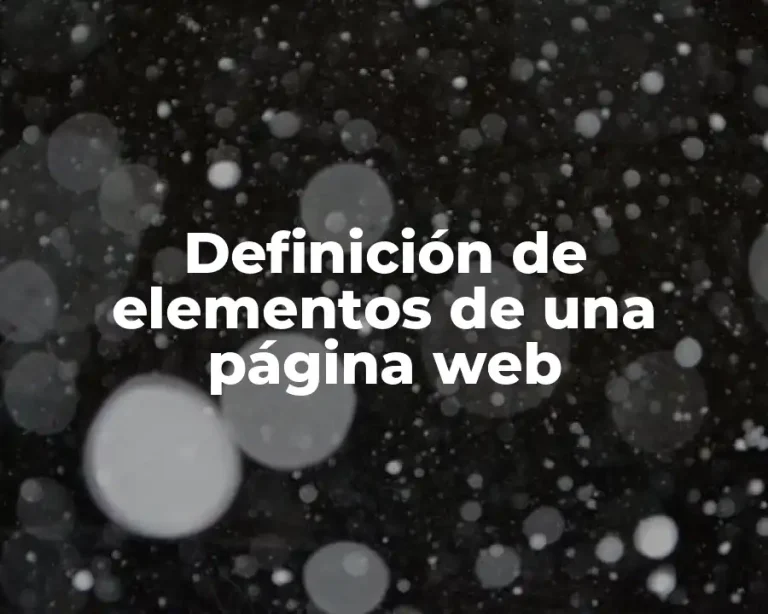 Definición de elementos de una página web
