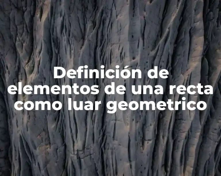 Definición de elementos de una recta como luar geometrico