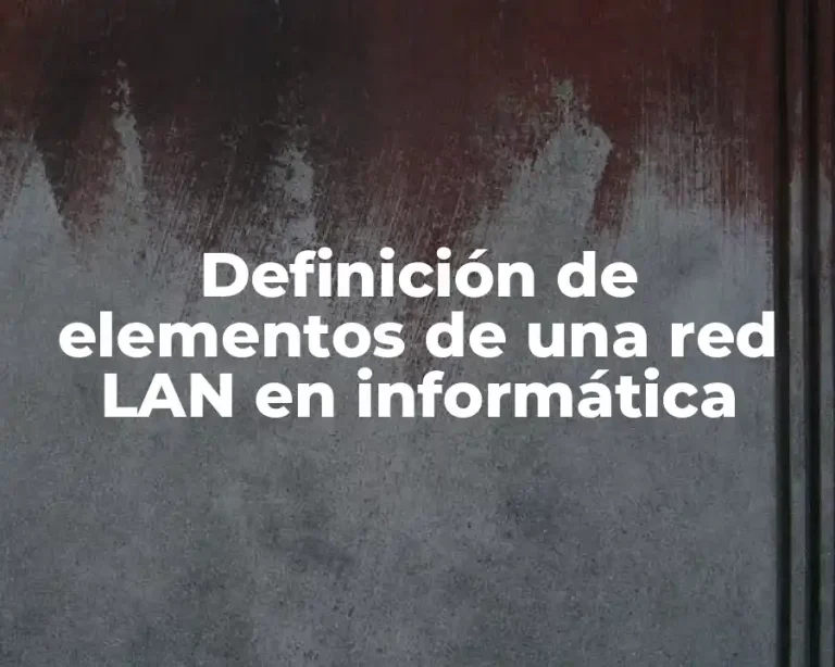 Definición de elementos de una red LAN en informática
