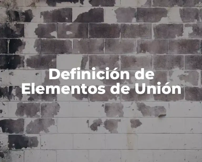 Definición de Elementos de Unión
