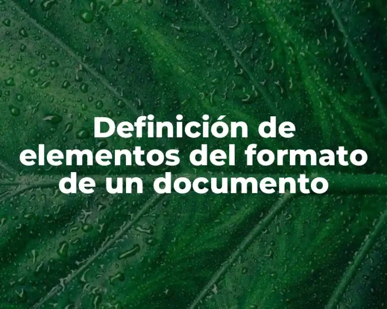 Definición de elementos del formato de un documento