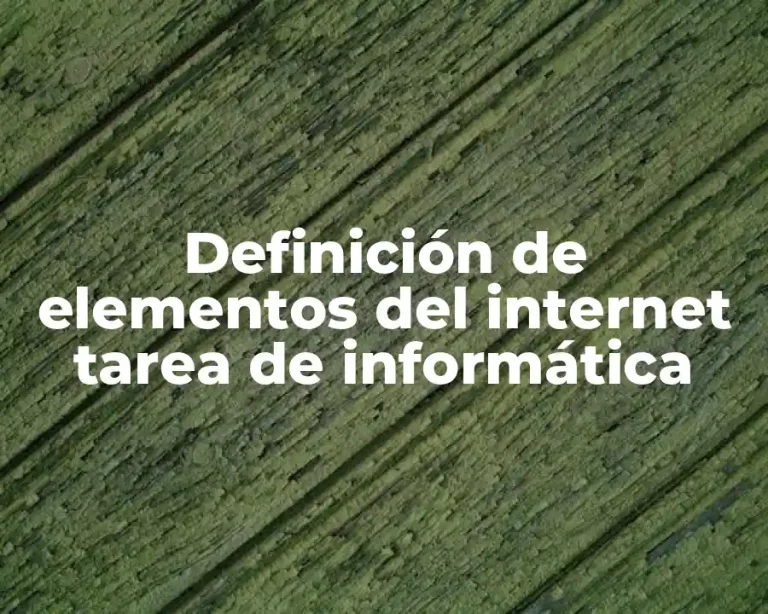Definición de elementos del internet tarea de informática