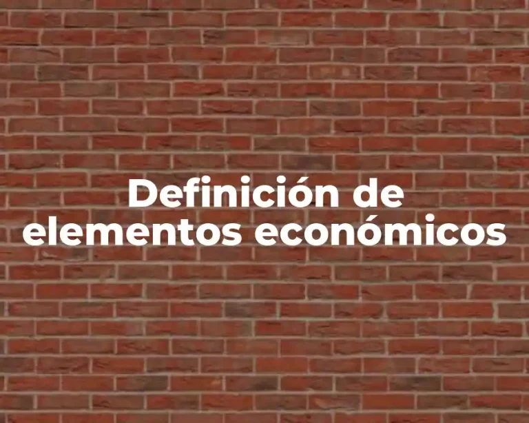 Definición de elementos económicos