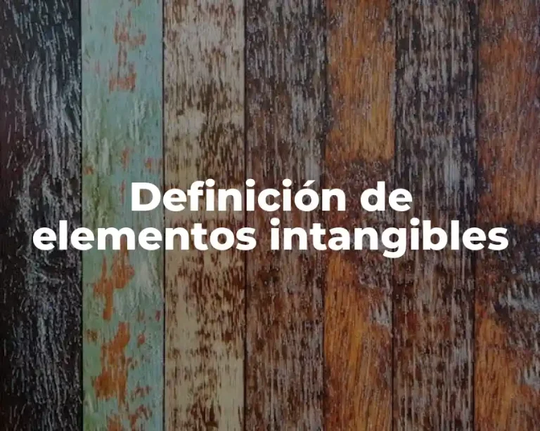 Definición de elementos intangibles