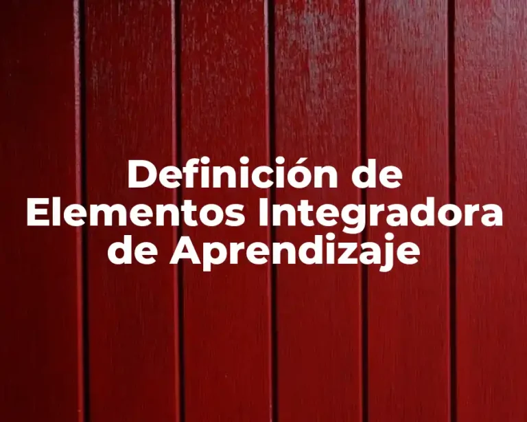 Definición de Elementos Integradora de Aprendizaje