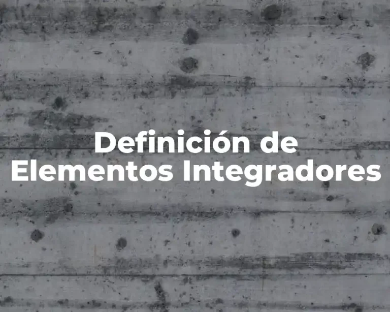 Definición de Elementos Integradores