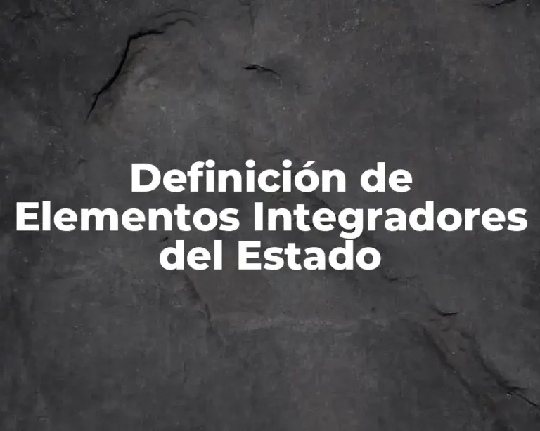 Definición de Elementos Integradores del Estado