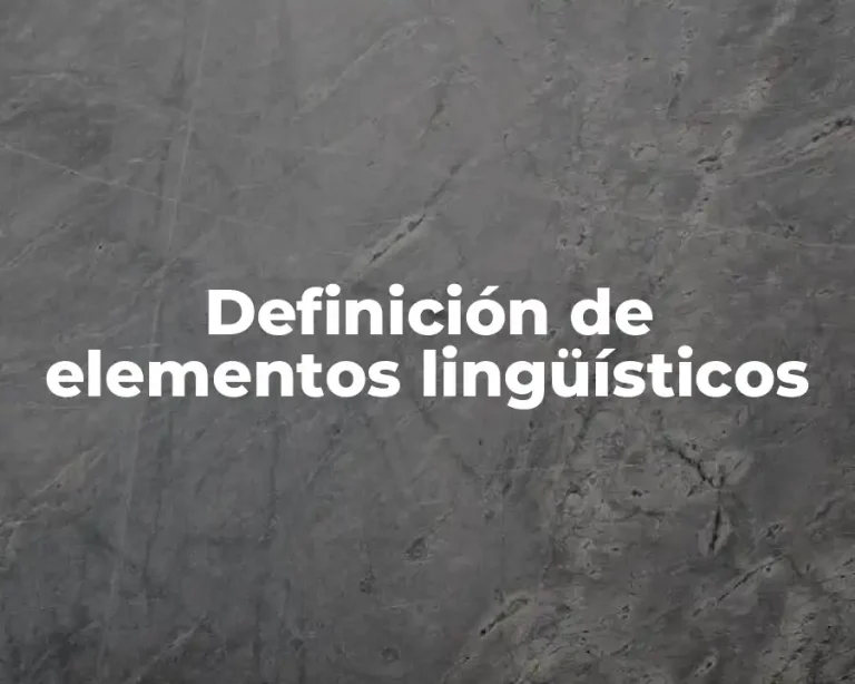 Definición de elementos lingüísticos