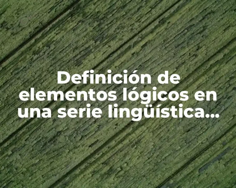 Definición de elementos lógicos en una serie lingüística discursiva