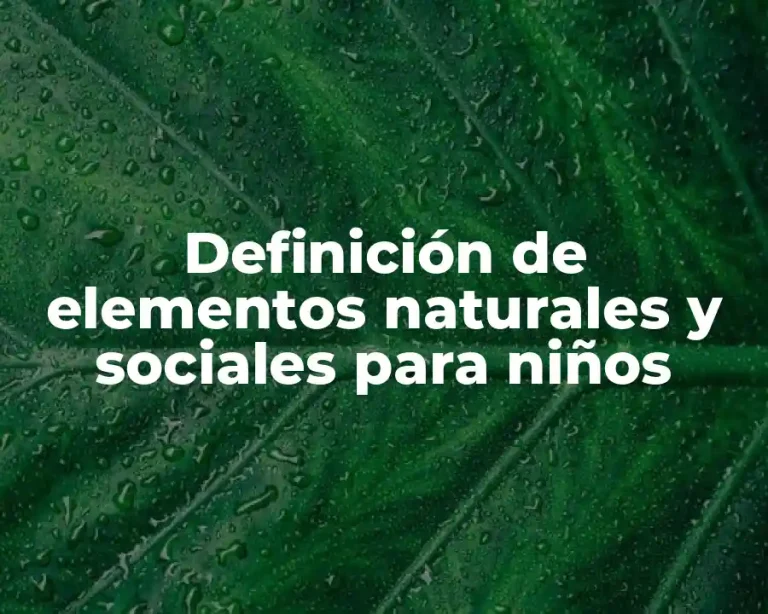 Definición de elementos naturales y sociales para niños