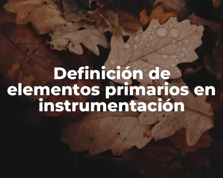 Definición de elementos primarios en instrumentación