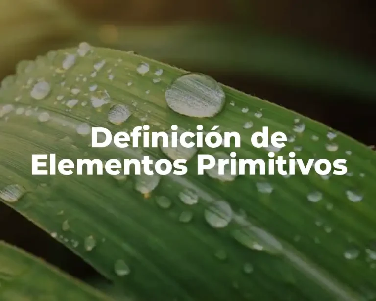 Definición de Elementos Primitivos