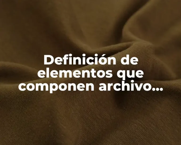 Definición de elementos que componen archivo digital